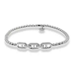 0.04ctw, 18K White Gold Tresore Stretch Bracelet