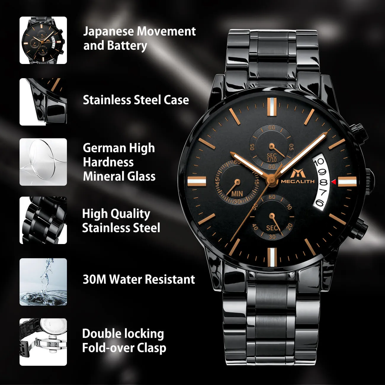 0105M | Quartz Men Watch | Stainless Steel Band