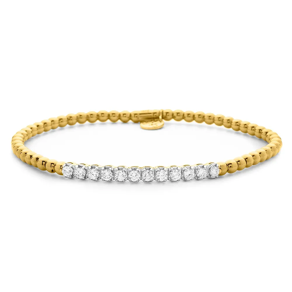 0.59ctw, 18K Yellow Gold Tresore Stretch Bracelet