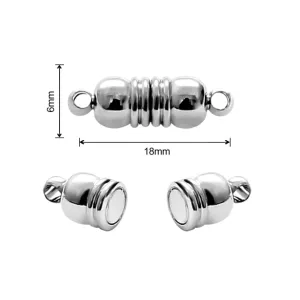 1 PIECE PACK' MAGNETIC CLASP' RHODIUM SILVER' USED IN DIY JEWELLERY MAKING