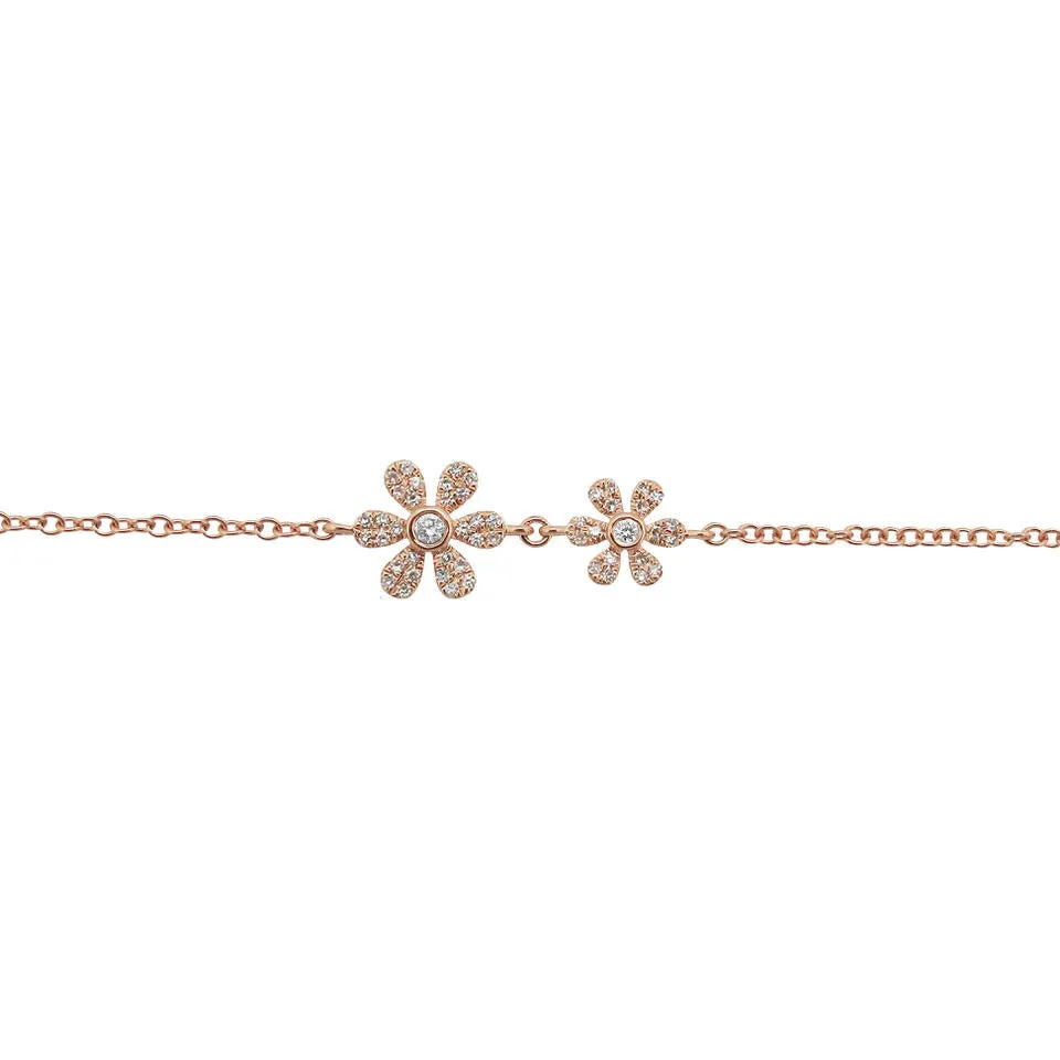 14K GOLD DIAMOND CHLOE FLOWER BRACELET