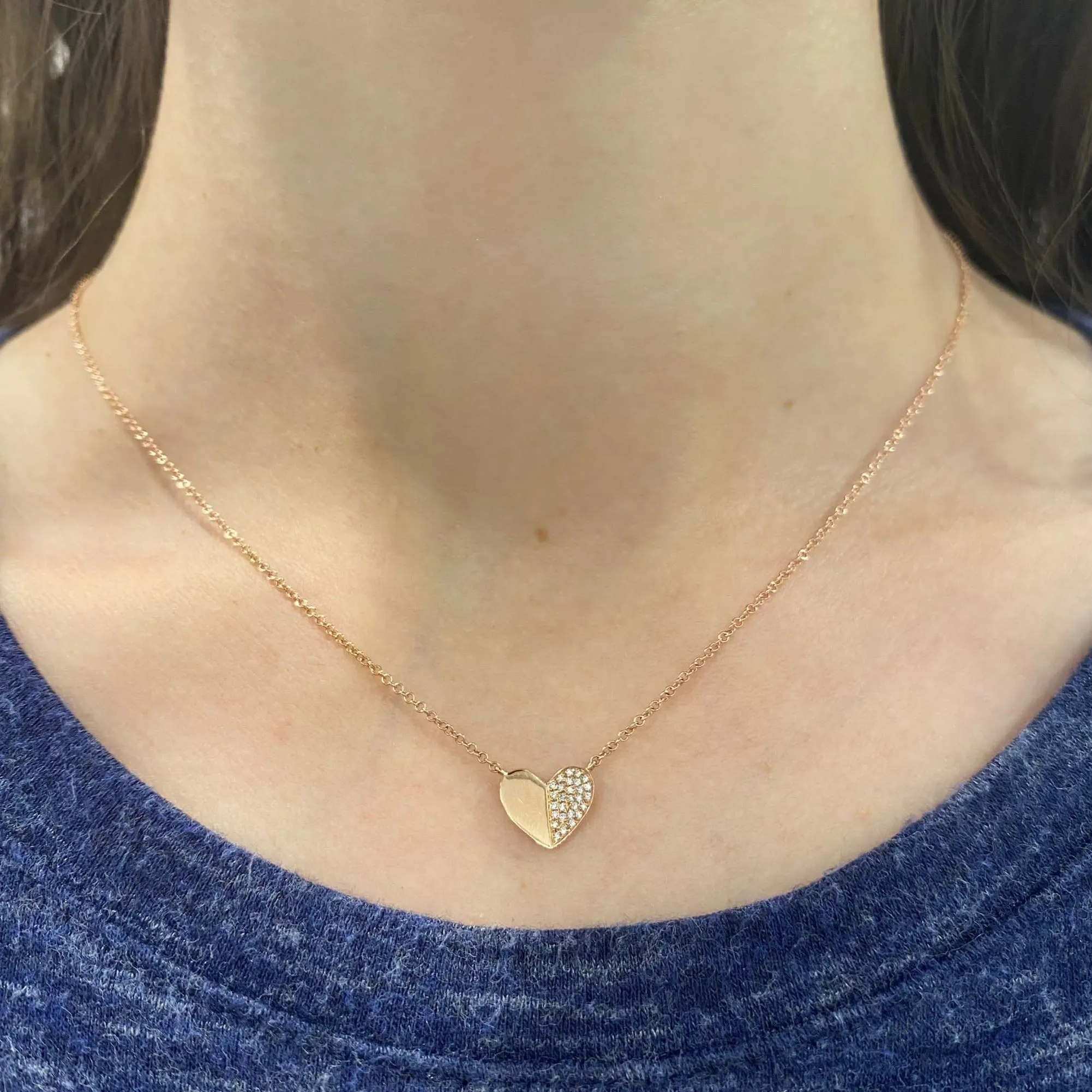 14K GOLD DIAMOND DAPHNE HEART NECKLACE