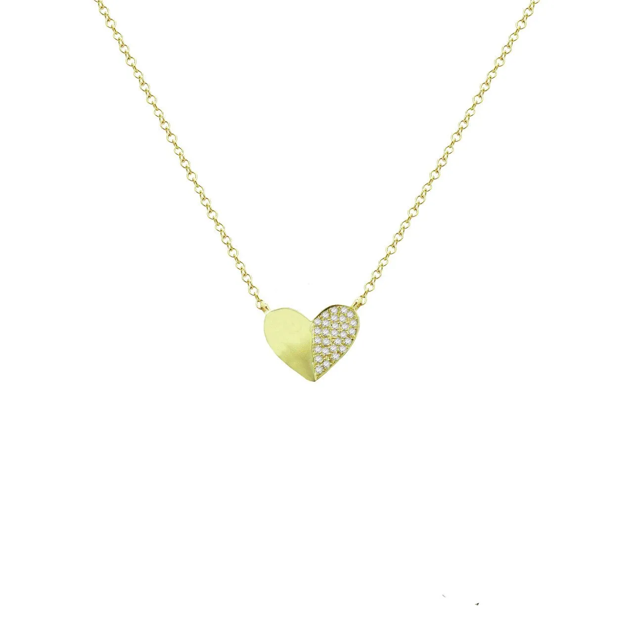 14K GOLD DIAMOND DAPHNE HEART NECKLACE