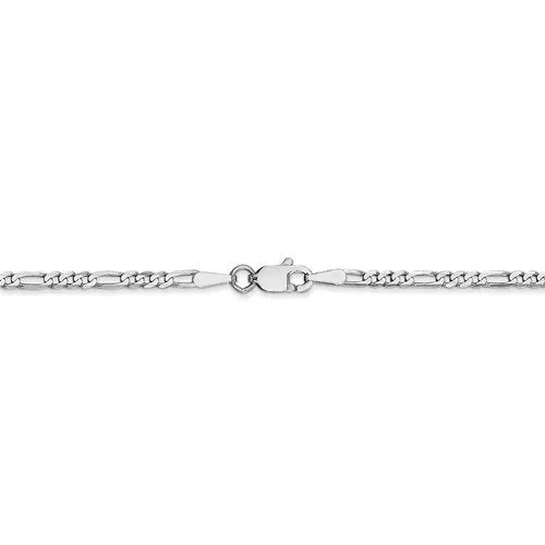 14KT Gold 2.25MM Flat Figaro Chain Necklace - 4 Lengths