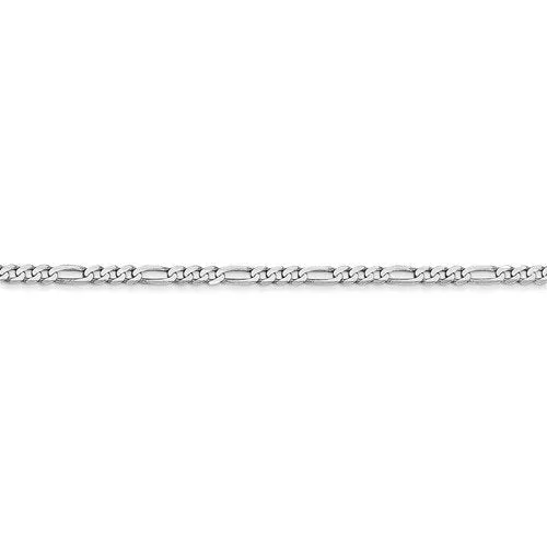 14KT Gold 2.25MM Flat Figaro Chain Necklace - 4 Lengths