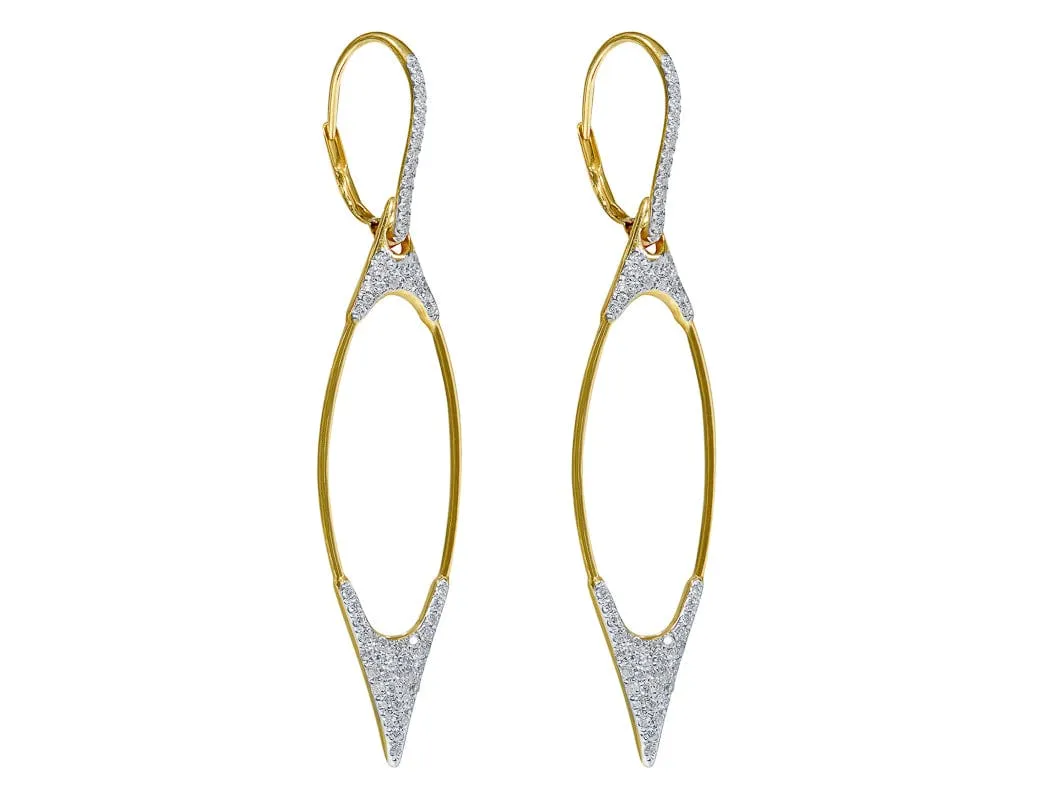 18kt Diamond Marquise Long Chandelier Earrings