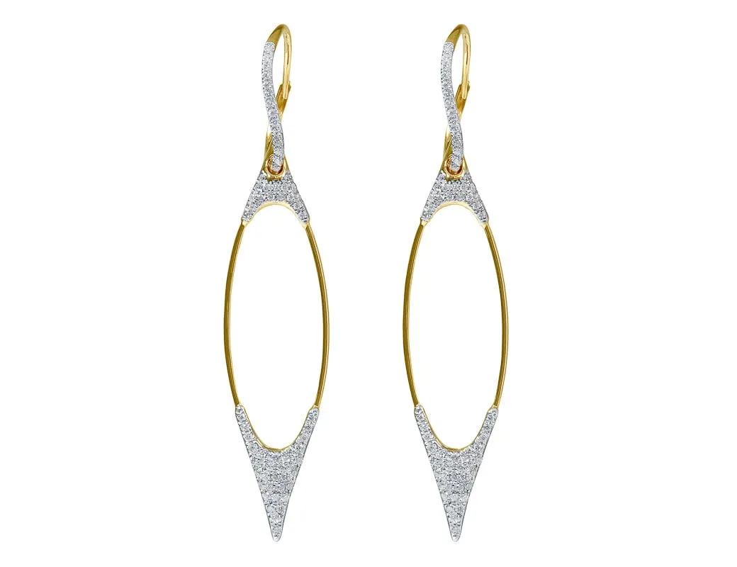 18kt Diamond Marquise Long Chandelier Earrings