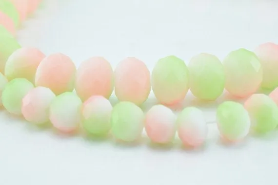 2 Strands Matte Glass Beads Donut Rondelle Faceted Jewelry Decoration Chandelier 4x6mm and 6x8mm. 2 Sizes Group 60 PCs ea Item#789222042912