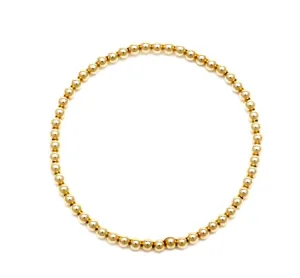 3mm Gold Bead Bracelet