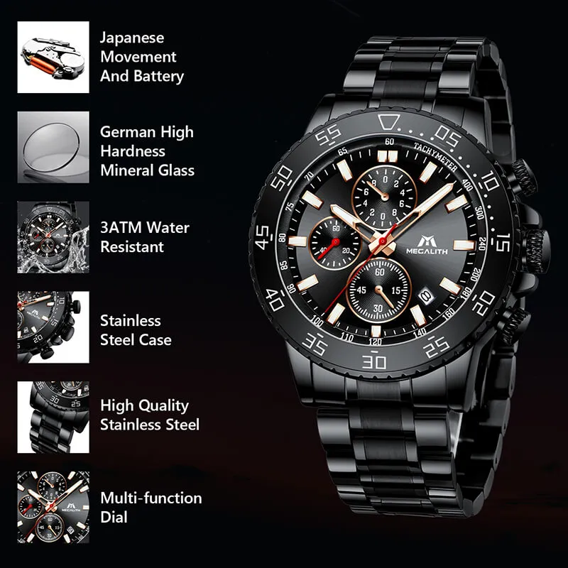 8087M | Quartz Men Watch | Stainless Steel Band