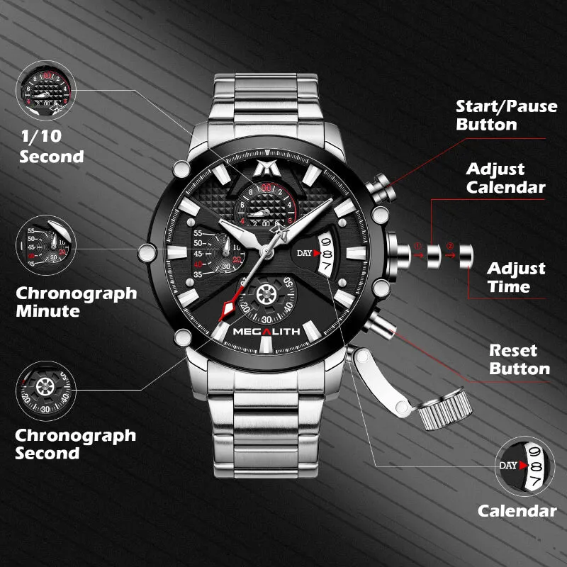 8219M | Quartz Men Watch | Stainless Steel Band