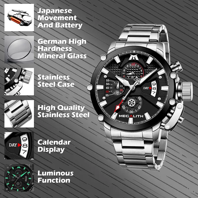 8219M | Quartz Men Watch | Stainless Steel Band