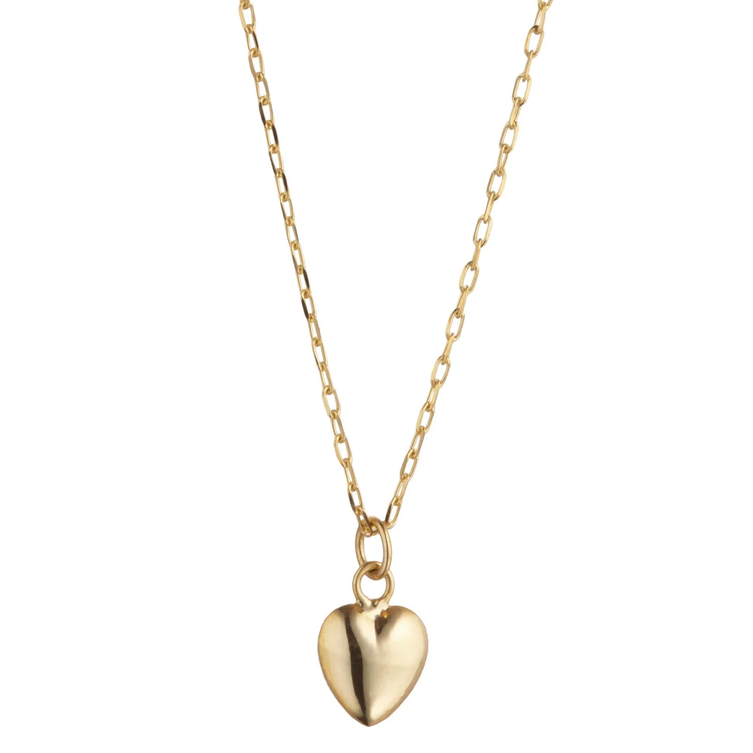 9kt Gold 3D Heart Pendant Necklace