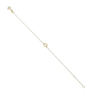 9kt Gold Open Star chain Bracelet