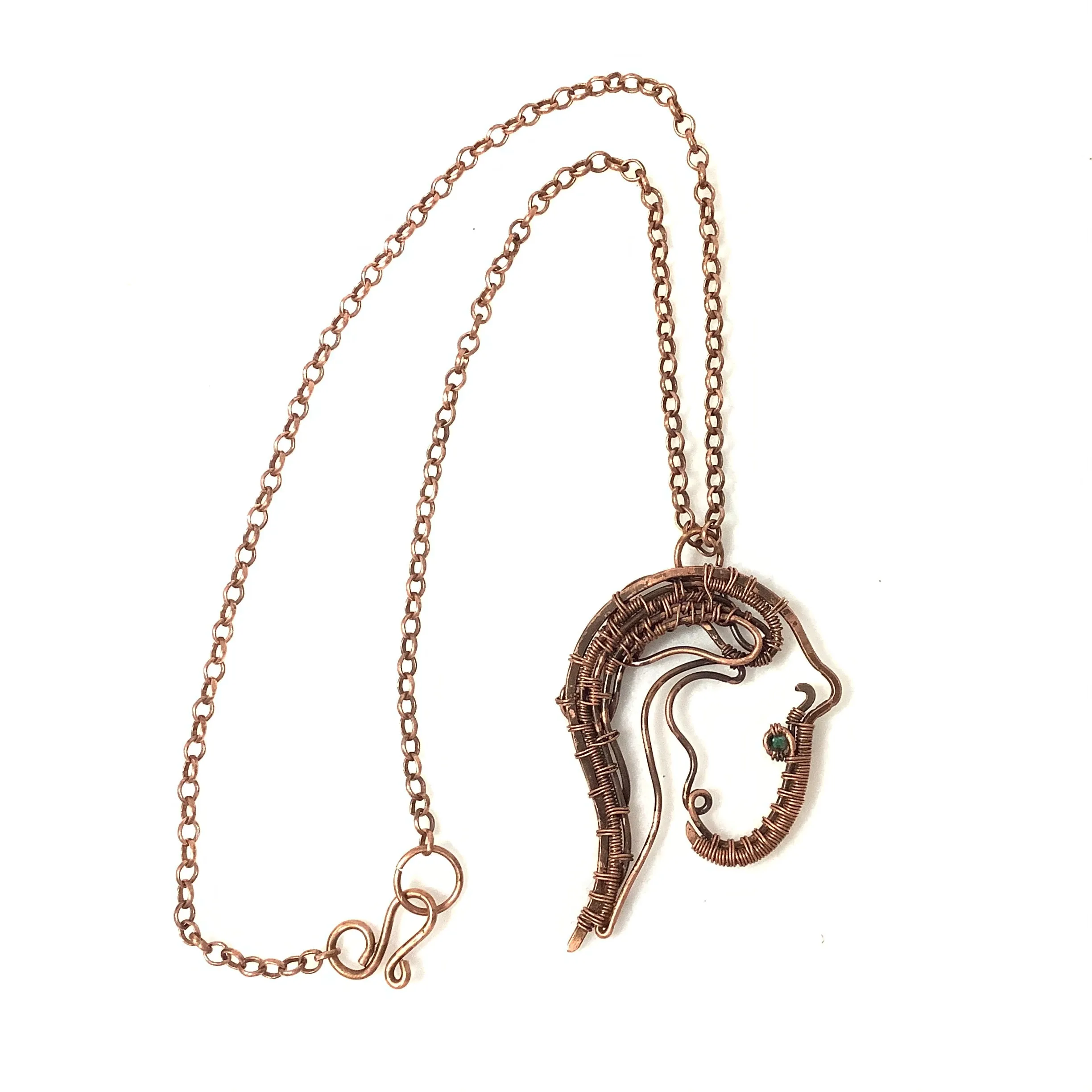 Abstract Horse Copper Necklace