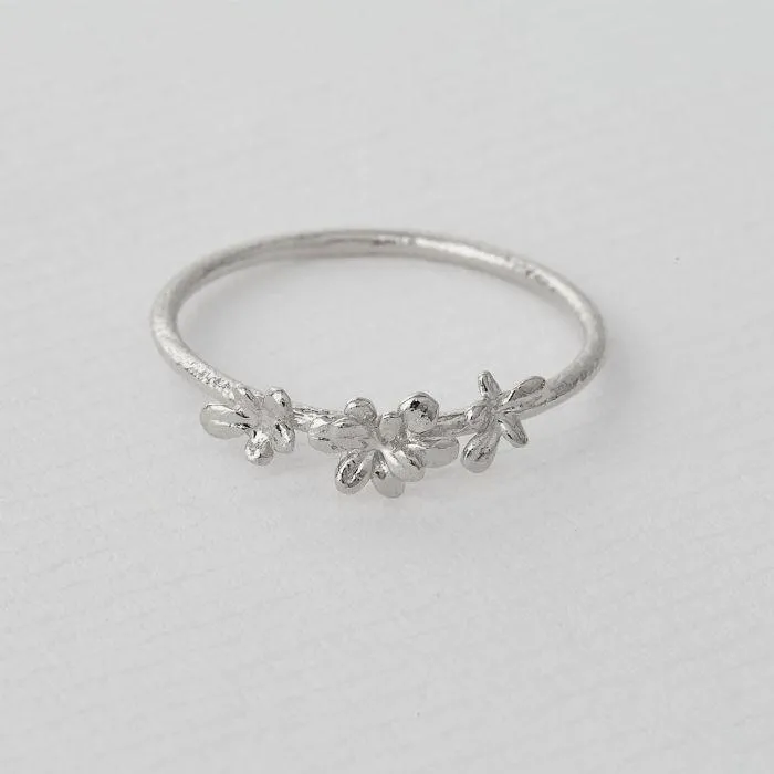 Alex Monroe Silver Tiny Sprouting Rosette Ring