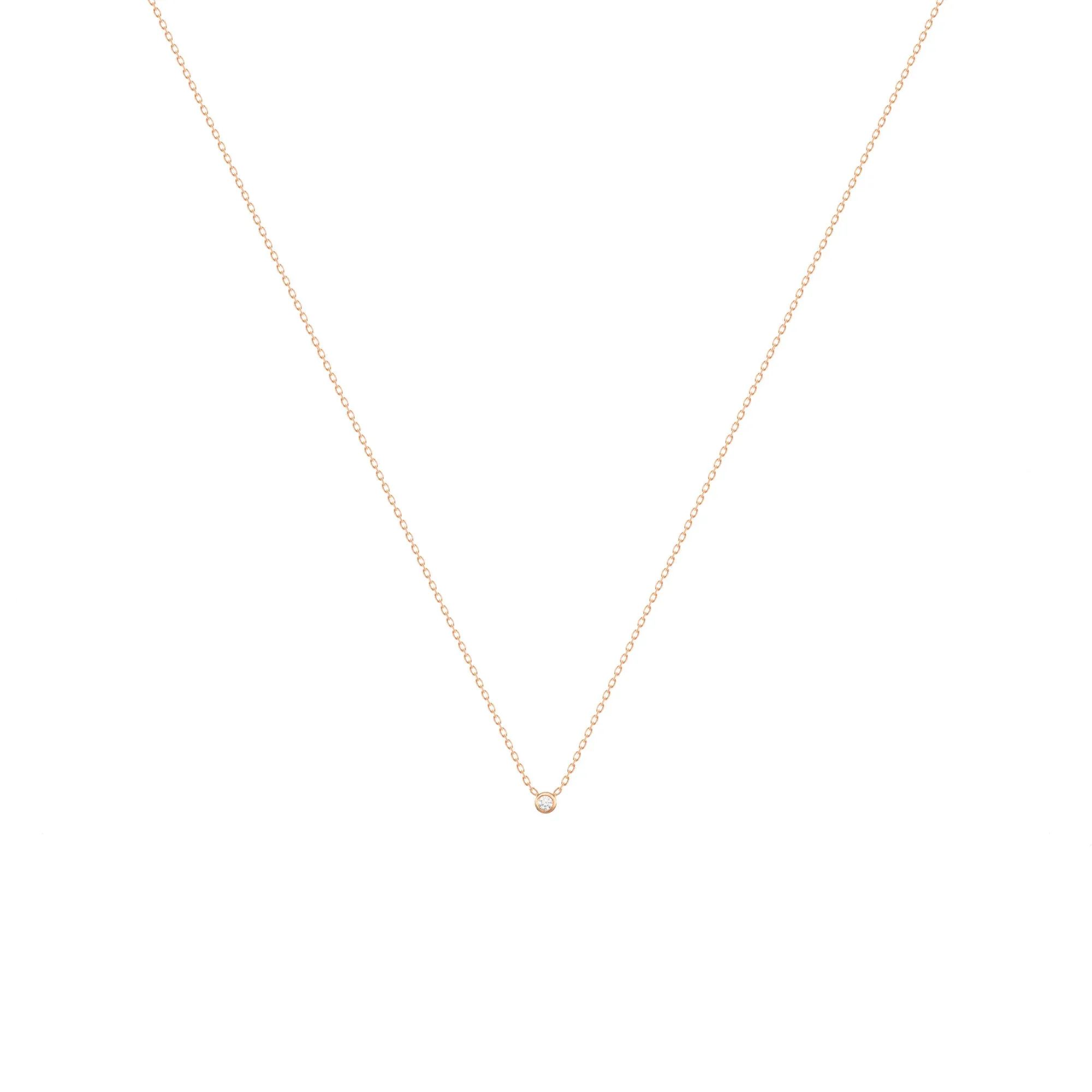 Alexa Fine Jewelry | Dot 18K Rosegold Necklace w. Diamond