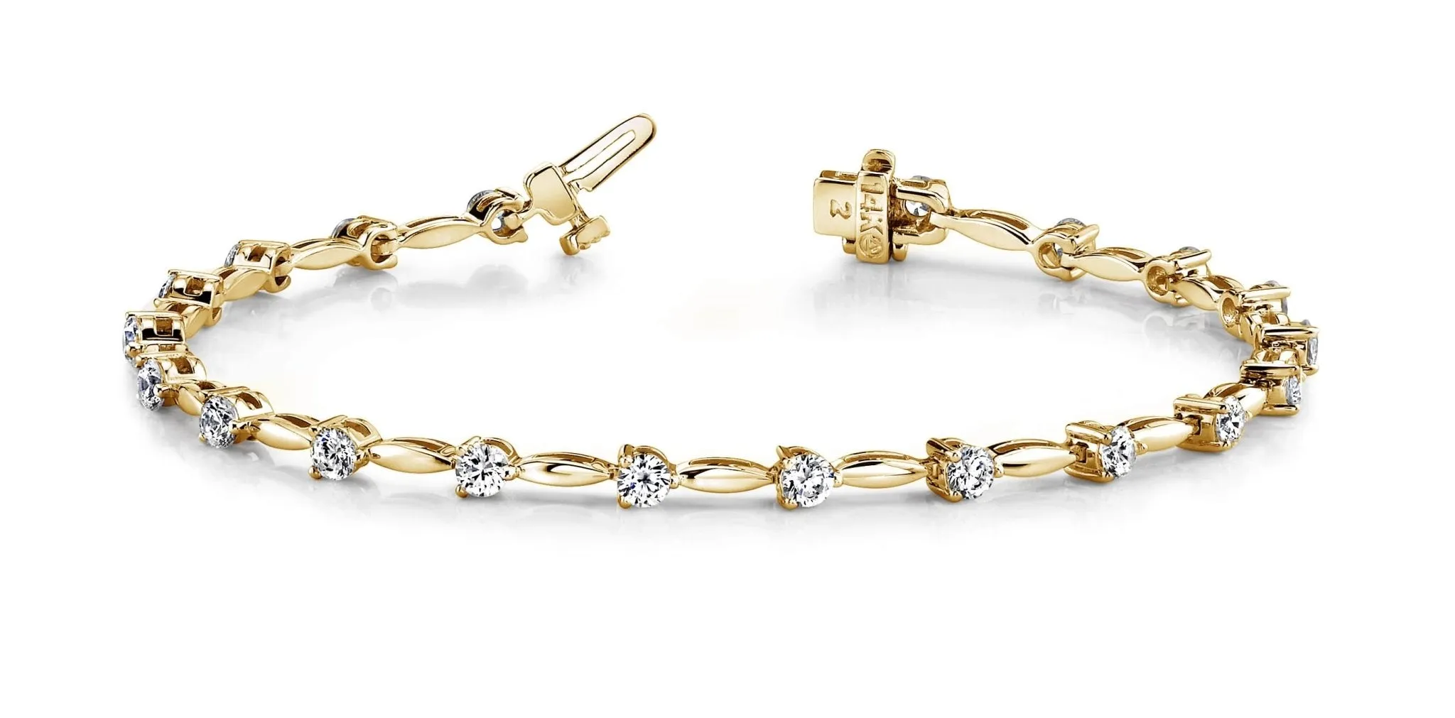 Alternating Diamond Drop Diamond Bracelet with 2.00 ct.(finished) 2.9mm