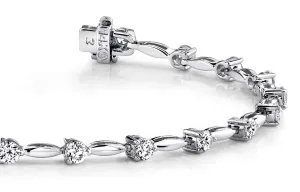 Alternating Diamond Drop Diamond Bracelet with 2.00 ct.(finished) 2.9mm