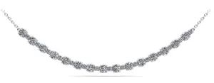 Alternating Diamond Tennis Diamond Necklace with 2.06 ct.(finished) 1.7mm, 3.1mm