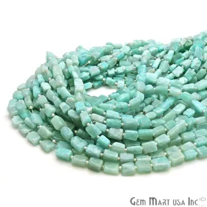 Amazonite Rough Beads, 14 Inch Gemstone Strands, Drilled Strung Briolette Beads, Free Form, 9x7mm