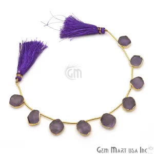 Amethyst Rough Beads, 9 Inch Gemstone Strands, Drilled Strung Briolette Beads, Free Form, 18x15mm