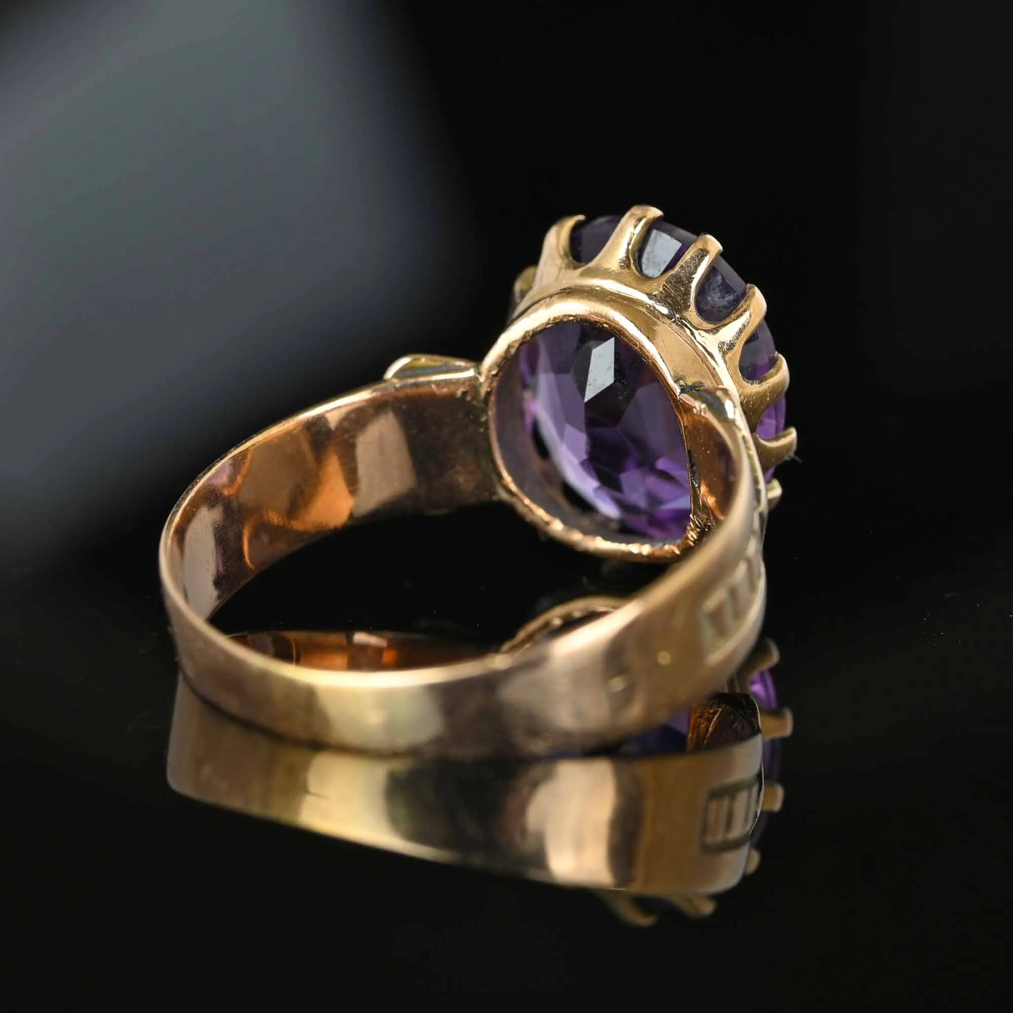 Antique Edwardian 14K Gold Amethyst Ring