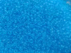 Aqua Transparent Round Rocaille Glass Seed Beads (Wholesale)