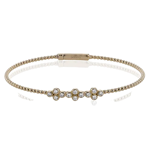 Beaded Bangle in 18k Gold with Diamonds