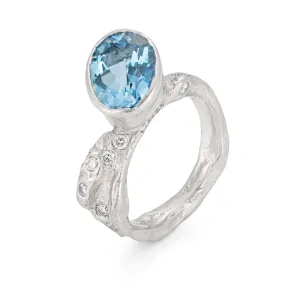 Bespoke Platinum Aquamarine Ring