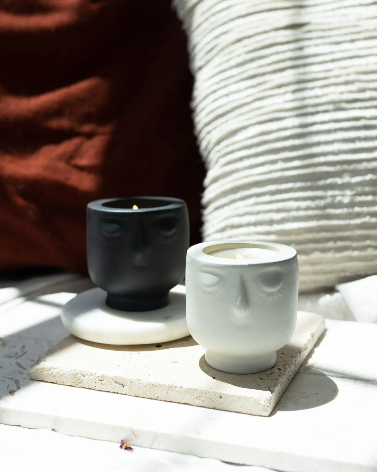 But First Sleep Coconut Soy Candle -  Modern Face Vessel Noir