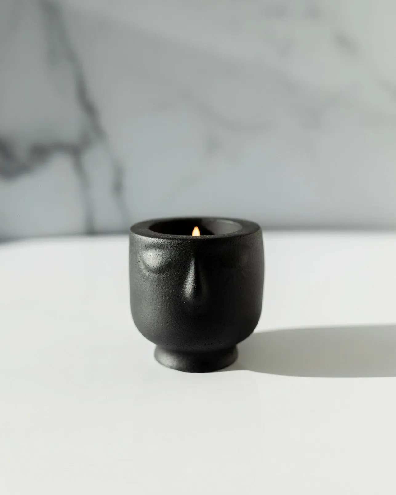 But First Sleep Coconut Soy Candle -  Modern Face Vessel Noir