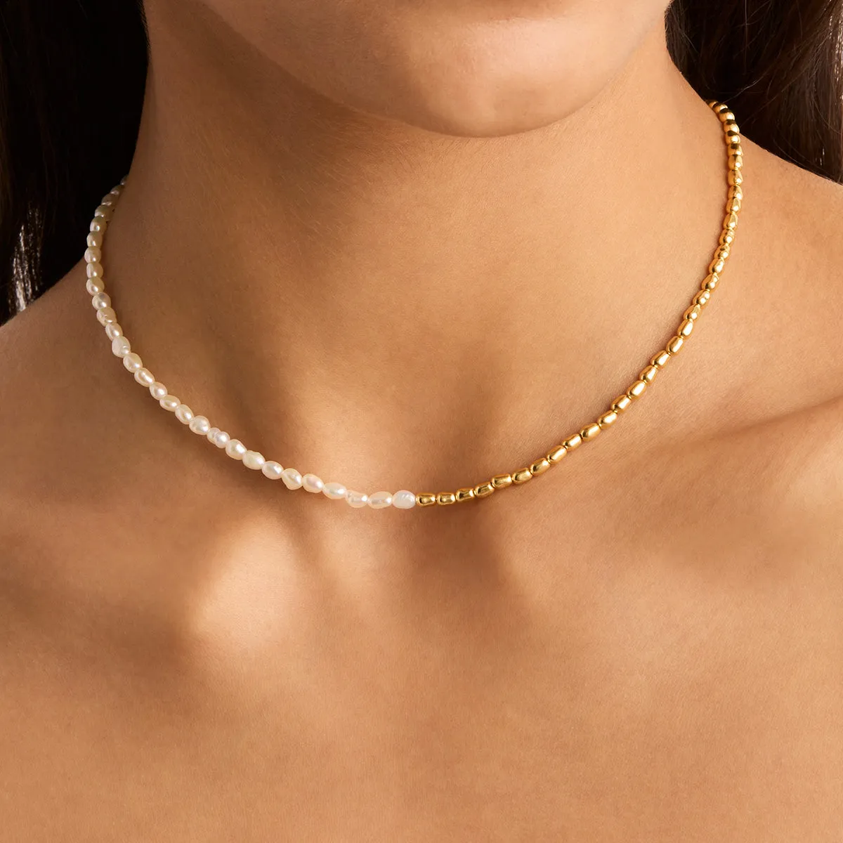 By Charlotte By Your Side Pearl Choker, Gold