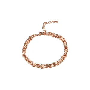 Byzantine link bracelets plated in Rose Gold colors