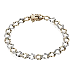 Chain Link Bracelet in 18k Gold with Diamonds