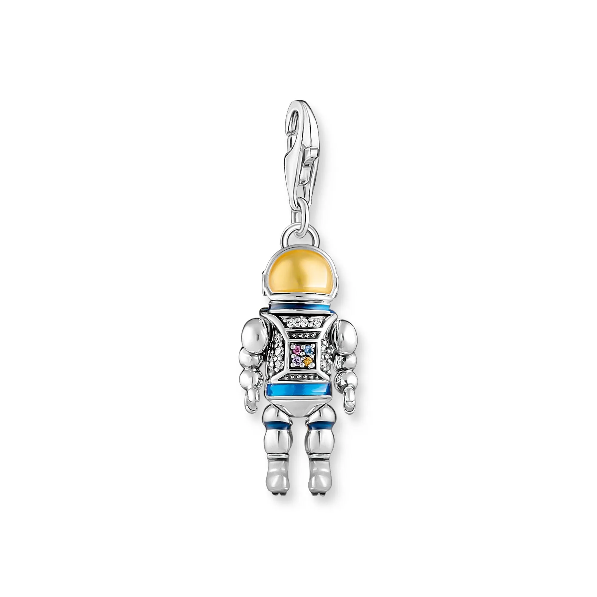 Charm Pendant astronaut with colourful stones