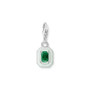 Charm Pendant Octagon Green Stone