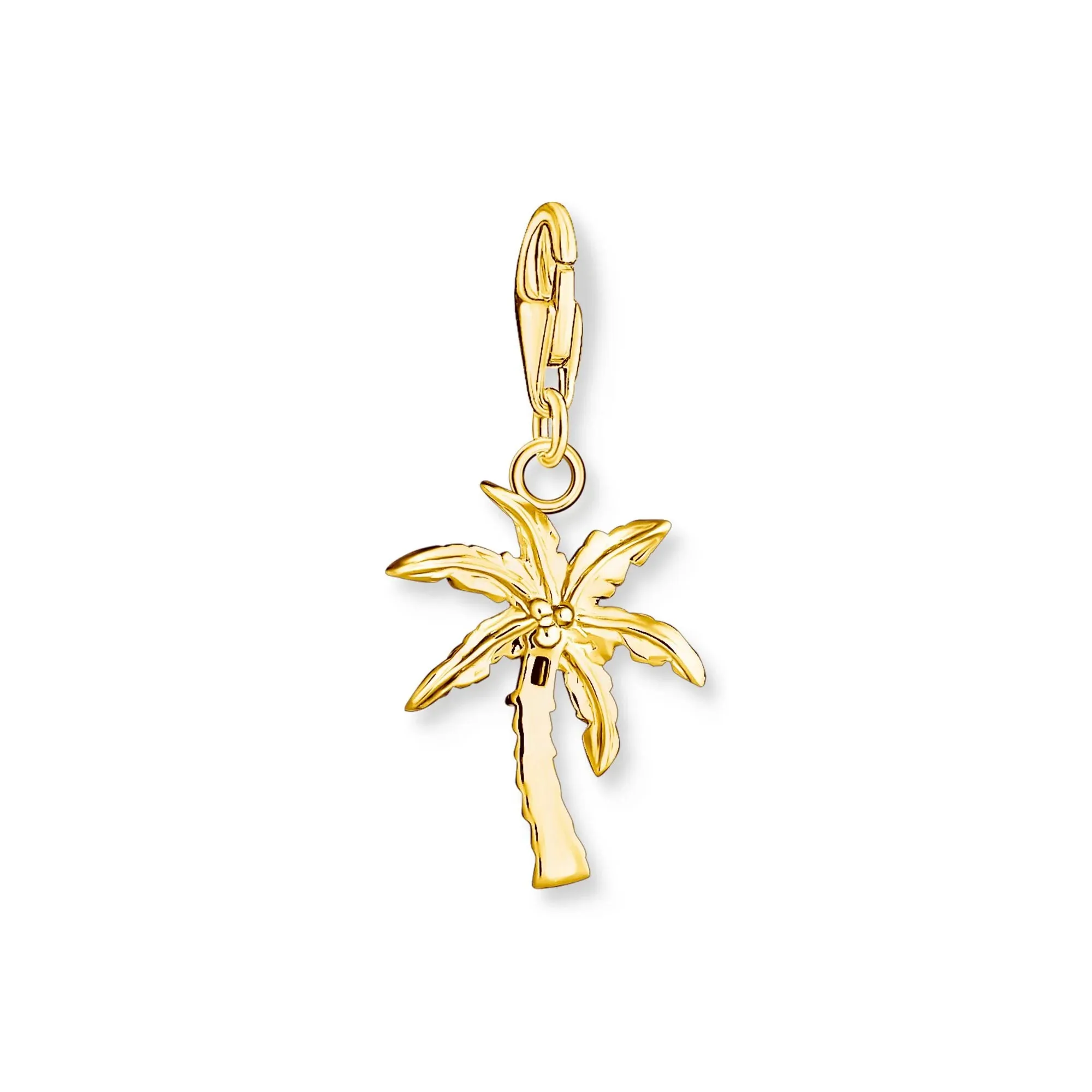 Charm Pendant Palm Tree Gold Multicoloured Stone