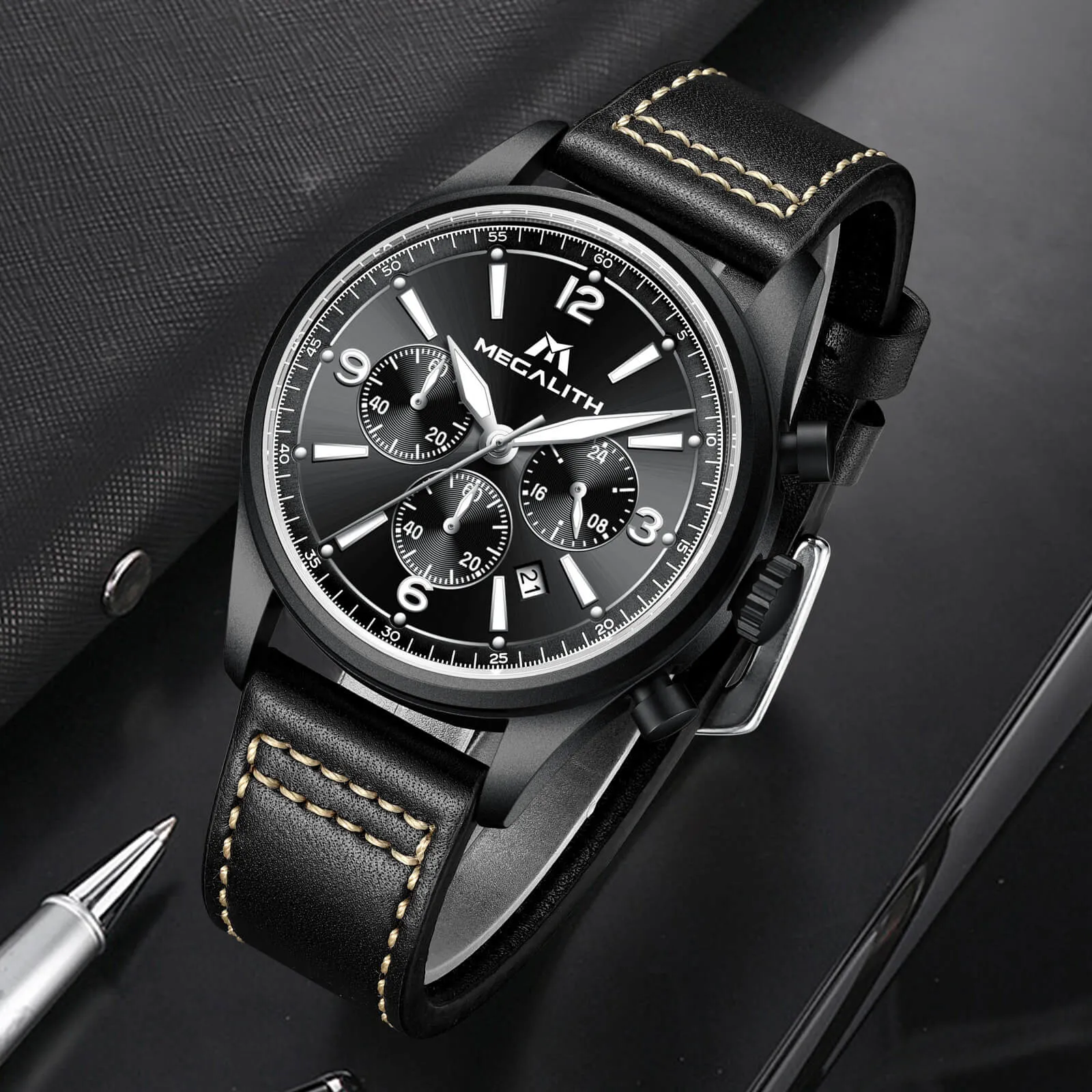 Chronograph Watch | Leather Band | 8246M