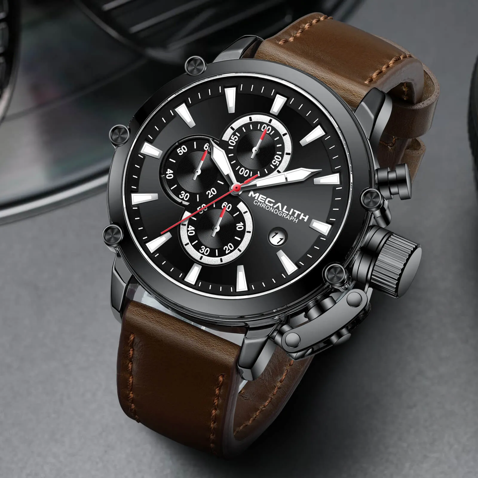 Chronograph Watch | Leather Band | 8262M