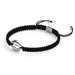 Cowrie Shell Black Macrame Bracelet | .925 Sterling Silver