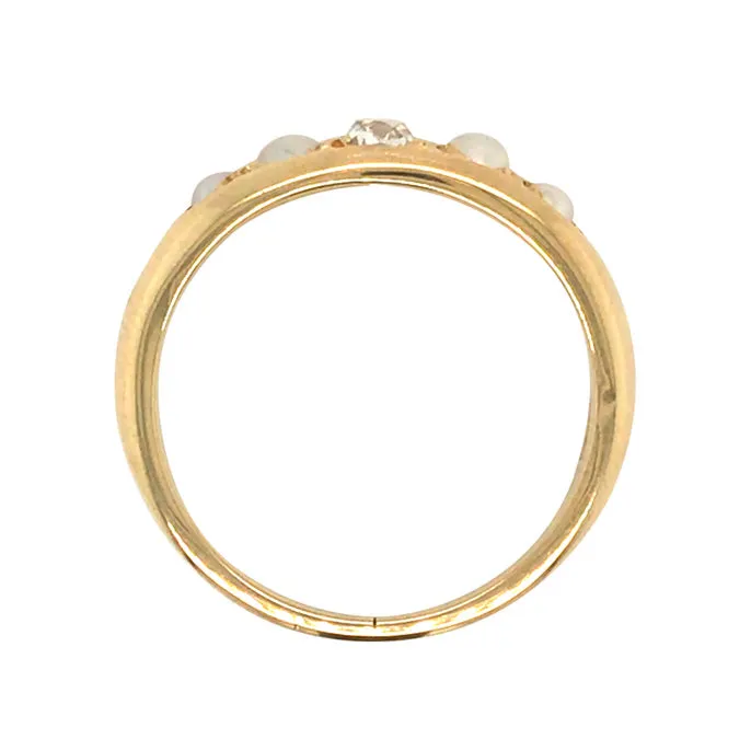 Diamond & Pearl Gold Ring