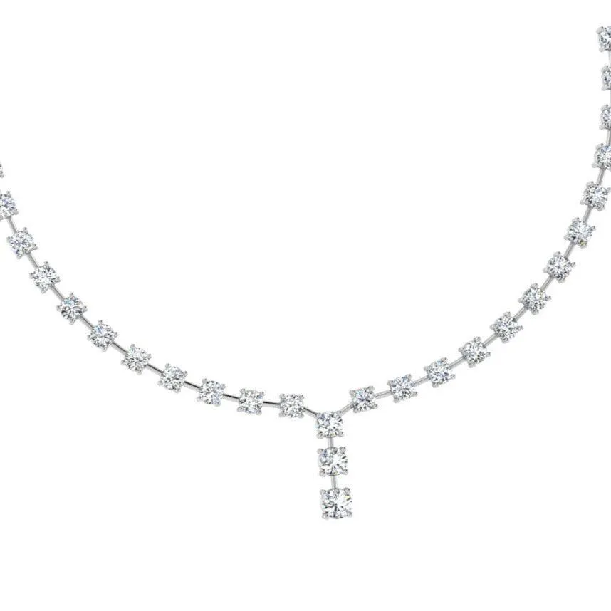 Diamond Lariat Necklace White Gold