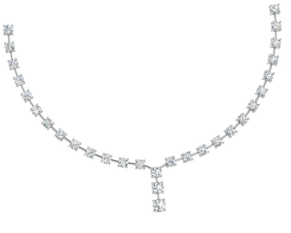 Diamond Lariat Necklace White Gold