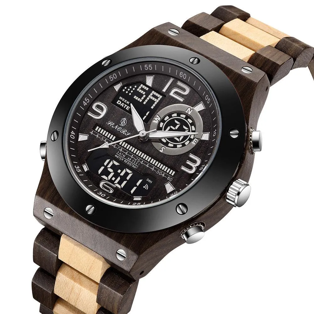 Dual display men's watch multi function quartz watch