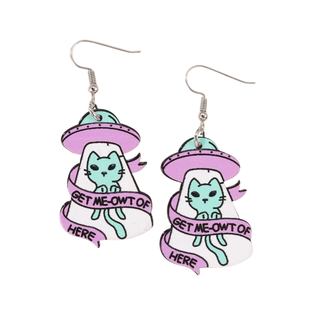 Earrings - UFO Get me-owt of here drops