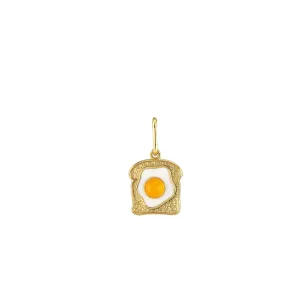 Egg on Toast Enamel Charm