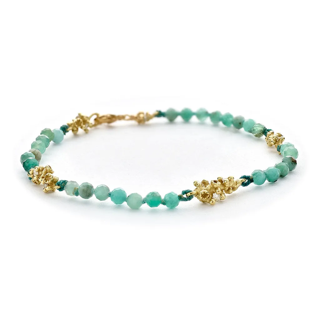 Emerald Bracelet Encrusted with Diamonds and Barnacles