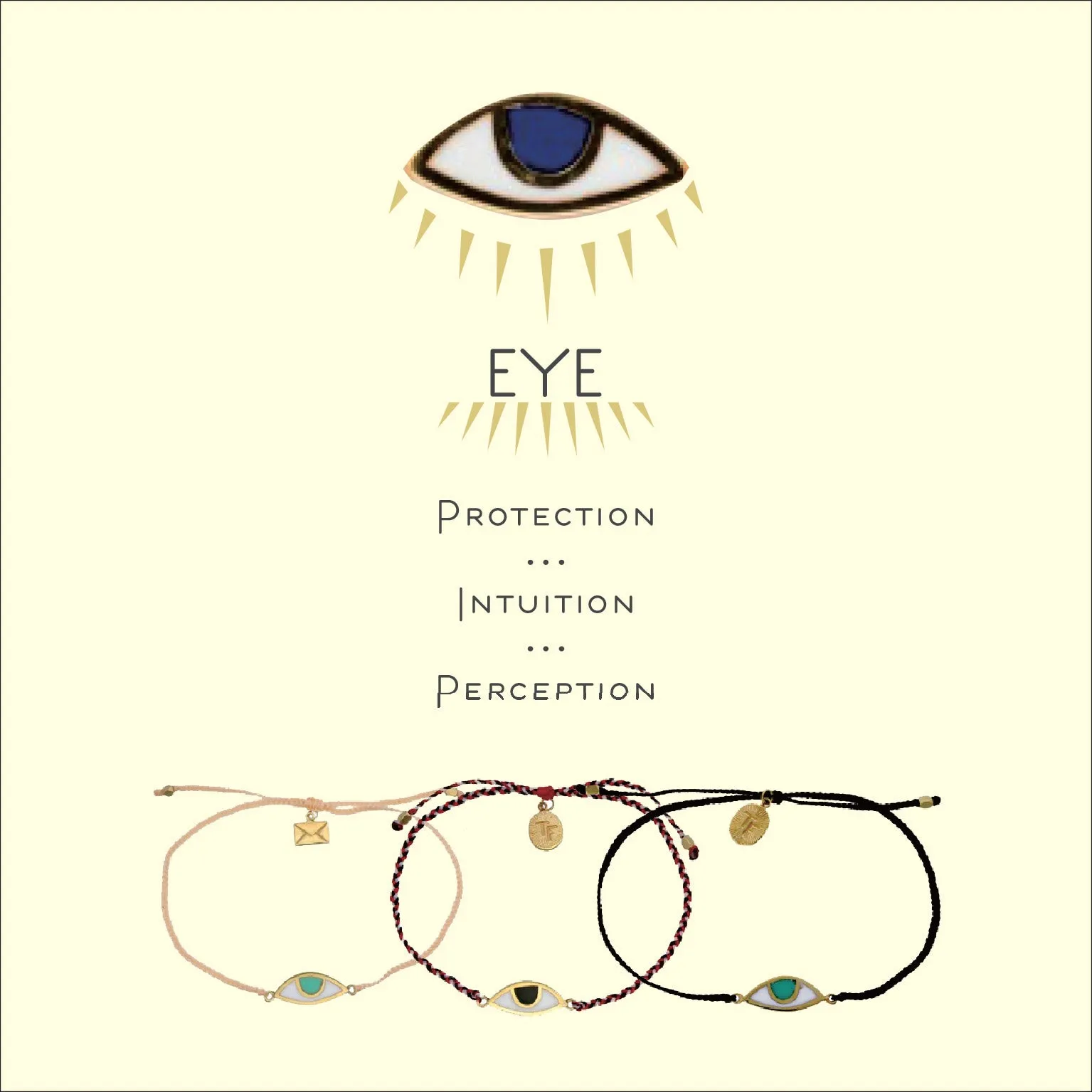 EYE PROTECTION BRACELET - BLACK - GOLD