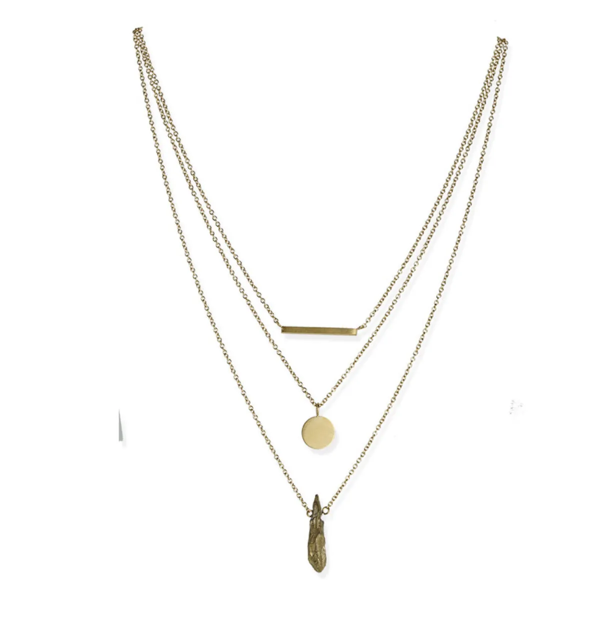 FAB LUNA TRIPLE LAYERED DROP NECKLACE